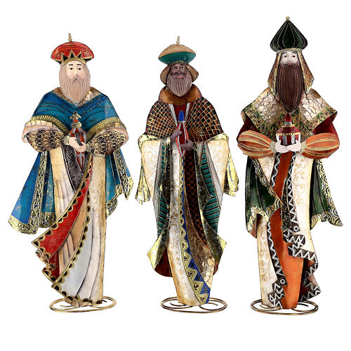Three Kings Nativity in stylized metal, 63x25x10 cm 7