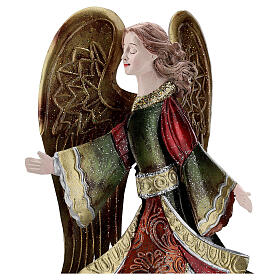 Anioł w drodze, figurka z metalu dekorowana, h 36 cm