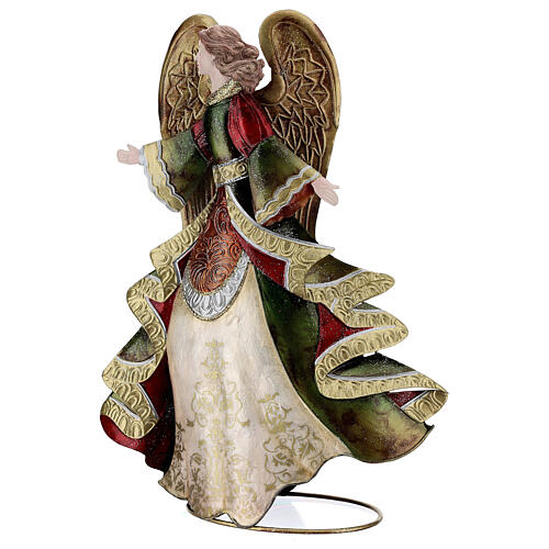 Metal angel statue walking decorated 36 cm 3