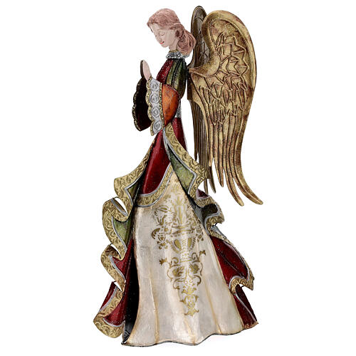 Praying angel statue in metal 36 cm 3
