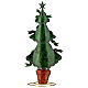 Árvore de Natal estilizada de metal verde, branca, vermelha com fitas, altura 45 cm s5
