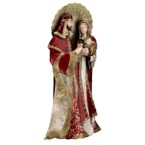 Sainte Famille rouge or statue métal h 49 cm 4