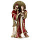 Holy Family statue in metal, gold red h 49 cm s1
