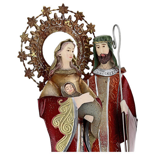 Święta Rodzina, figurka z metalu 30x15x10 cm, kolor czerwony i motyw pentagramu 2