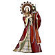 Holy Family figurine in metal red with staff notes 30x15x10 cm s1