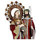 Holy Family figurine in metal red with staff notes 30x15x10 cm s2