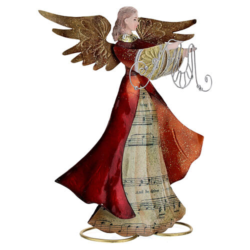 Anioł ze wstążką z przodu, figurka z metalu h 28 cm 4