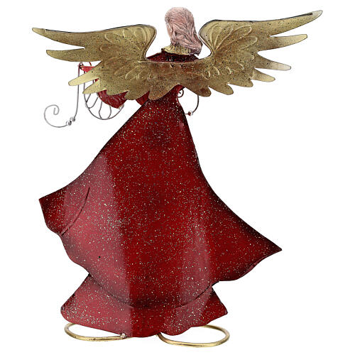 Anioł ze wstążką z przodu, figurka z metalu h 28 cm 5