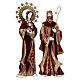 Nativity Scene with 5 statues, red and gold, metal, h 44 cm s3