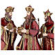 Nativity Scene with 5 statues, red and gold, metal, h 44 cm s4