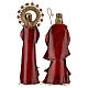 Presépio de Natal Natividade 4 figuras metal vermelho e dourado 44 cm s8