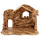 Stable with Nativity Scene 14 figurines of 20 cm average height with music box Palestine olive wood 45x65x35 cm s14