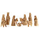 Capanna Natività tronco legno ulivo 11 statue 10 cm Betlemme 20x30x20 cm s4