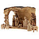 Tree trunk stable with Nativity Scene 11 figurines of olive wood 10 cm average height Bethlehem 30x30x20 cm s3