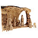 Tree trunk stable with Nativity Scene 11 figurines of olive wood 10 cm average height Bethlehem 30x30x20 cm s5