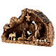 Natural wood stable with 10 cm Holy Family Bethlehem olive wood 20x35x15 cm s3