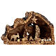 Cabana Natividade madeira de oliveira natural de Belém com figuras 10 cm, 22x34x12 cm s1