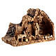 Cabana Natividade madeira de oliveira natural de Belém com figuras 10 cm, 22x34x12 cm s4