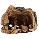 Natural wood cave with Holy Family 6 cm Bethlehem olive wood 15x20x10 cm s1