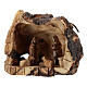 Natural wood cave with Holy Family 6 cm Bethlehem olive wood 15x20x10 cm s2