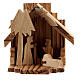 Krippenhütte aus Olivenholz Heilige Familie, 6,5 cm s1