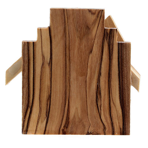 Olive wood Nativity Scene stable with Holy Family cut-outs 6,5 cm 4