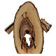 Capanna Natività 4 cm sezioni tronco ulivo Betlemme 15x15x5 cm s4