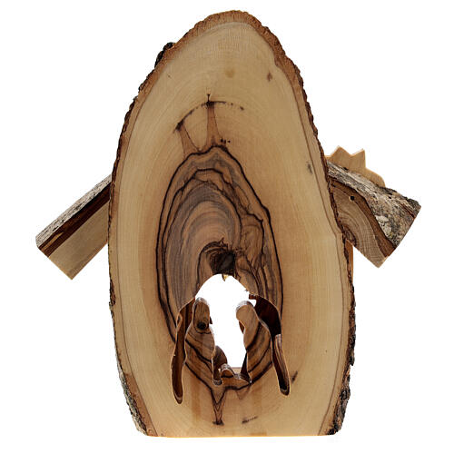 Stajenka Scena Narodzin , 4 cm, kawałki pnia, drewno oliwne Betlemme, 15x15x5 cm 4