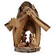 Nativity Scene stable with Holy Family 4 cm olive trunk section Bethlehem 15x15x5 cm s1