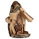 Nativity Scene stable with Holy Family 4 cm olive trunk section Bethlehem 15x15x5 cm s3