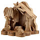 Olive wood stable 10x10x5 cm with 4 cm Holy Family ox and donkey s2