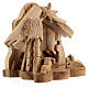 Olive wood stable 10x10x5 cm with 4 cm Holy Family ox and donkey s3
