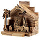 Nativity Scene stable with bidimensional characters h 5 cm Bethlehem olive wood s2