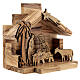 Nativity Scene stable with bidimensional characters h 5 cm Bethlehem olive wood s3