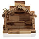 Nativity Scene stable with bidimensional characters h 5 cm Bethlehem olive wood s4