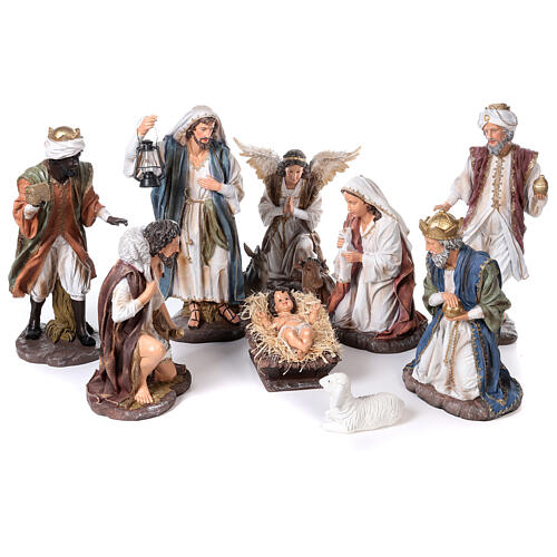 Nativity Scene 11 statues in painted resin 60 cm. 1