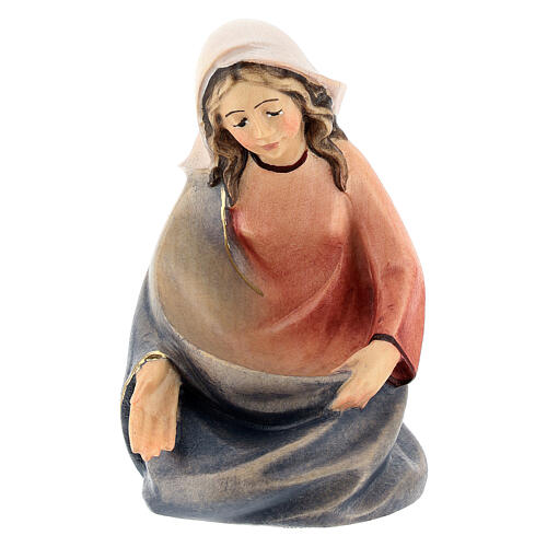 Holy Mary, stylised wooden Nativity Scene of 14 cm, Val Gardena 1