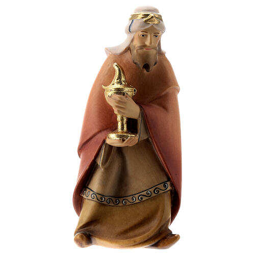 Wise man standing for stylized Nativity Scene of 14 cm Val Gardena wood 1
