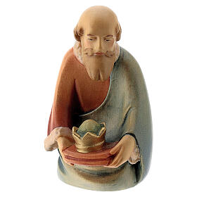 Kneeling wise man for stylised Nativity scene 14 cm Val Gardena