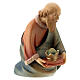 Wise Man on his knees for stylized Nativity Scene of 14 cm Val Gardena wood s3
