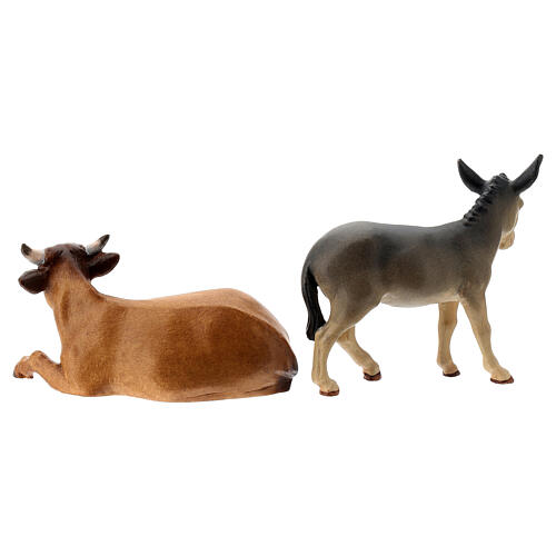 Ox and donkey for stylised Nativity scene 14 cm Val Gardena 2
