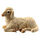 Liegendes Schaf aus Holz für Krippe von 14 cm, Grödnertal s1