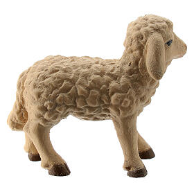 Standing lamb for stylized Nativity Scene 14 cm Val Gardena wood