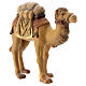 Camelo selado para presépio madeira Val Gardena estilizado com figuras altura média 14 cm s4