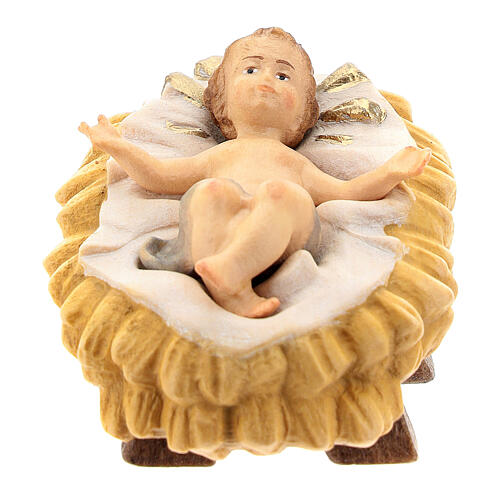 Dzieciątko ze żłóbkiem do szopki Raffaello 15 cm, Valgardena 1