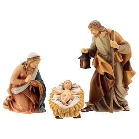 Christi Geburt aus bemaltem Holz vom Grődnertal fűr Raffaello Weihnachtskrippe, 15 cm