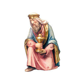 Wise Man on his knees 15 cm wood "Raphael" Nativity Scene from Val Gardena