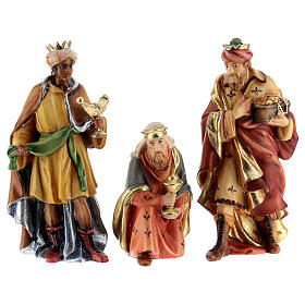 Drei Heiligen König aus Holz für 15 cm hohe Raffaello-Krippe, Grödnertal