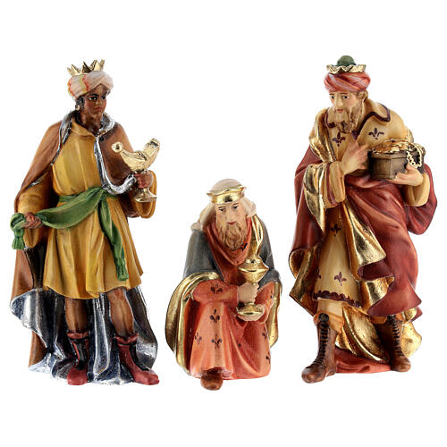 Drei Heiligen König aus Holz für 15 cm hohe Raffaello-Krippe, Grödnertal 1