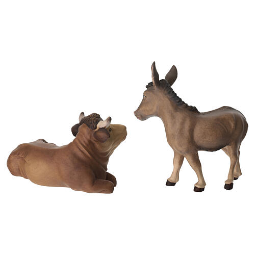Ox and donkey Nativity scene 15 cm wood Val Gardena 6